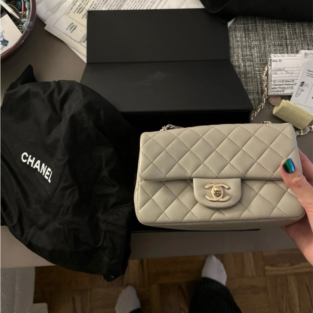 Chanel mini classic flap. Worn once. - Picture 6 of 8